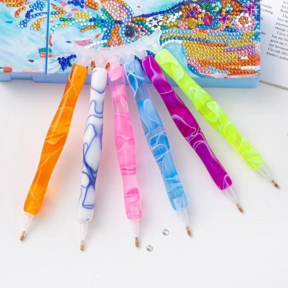 5D DIY Diamond Pen 5 Pen Head Multifunctional Point Drill Pen Tool Set Resin Mosaic Embroidery Tool Accessories