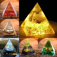 Orgonite Pyramid Healing Chakra Reiki Meditation Crystal Stone Energy Generator Orgone Accumulator Gathering Fortune Stone