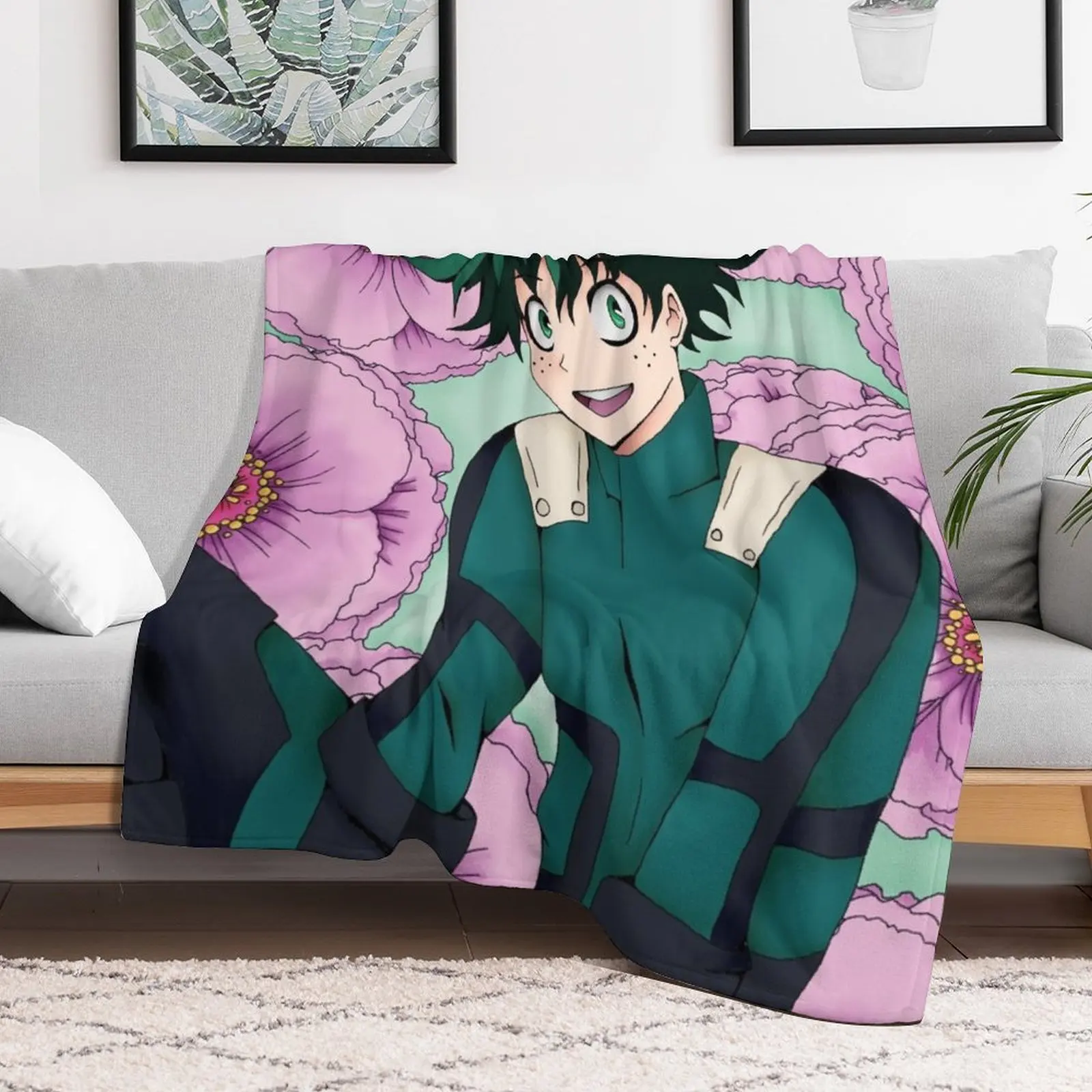 Deku Izuku Midoriya Throw Blanket Lightweight Cozy Blanket for Bed Sofa