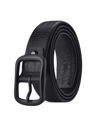 Pierre Cardin Men Genuine Leather Belt for Men Belts Men's needle buckle waistband Black