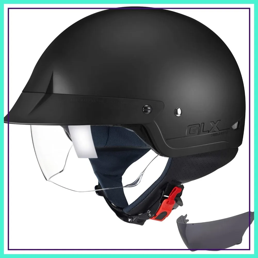 

Open Face Motorcycle Helmet - DOT Approved - Large - Matte Black