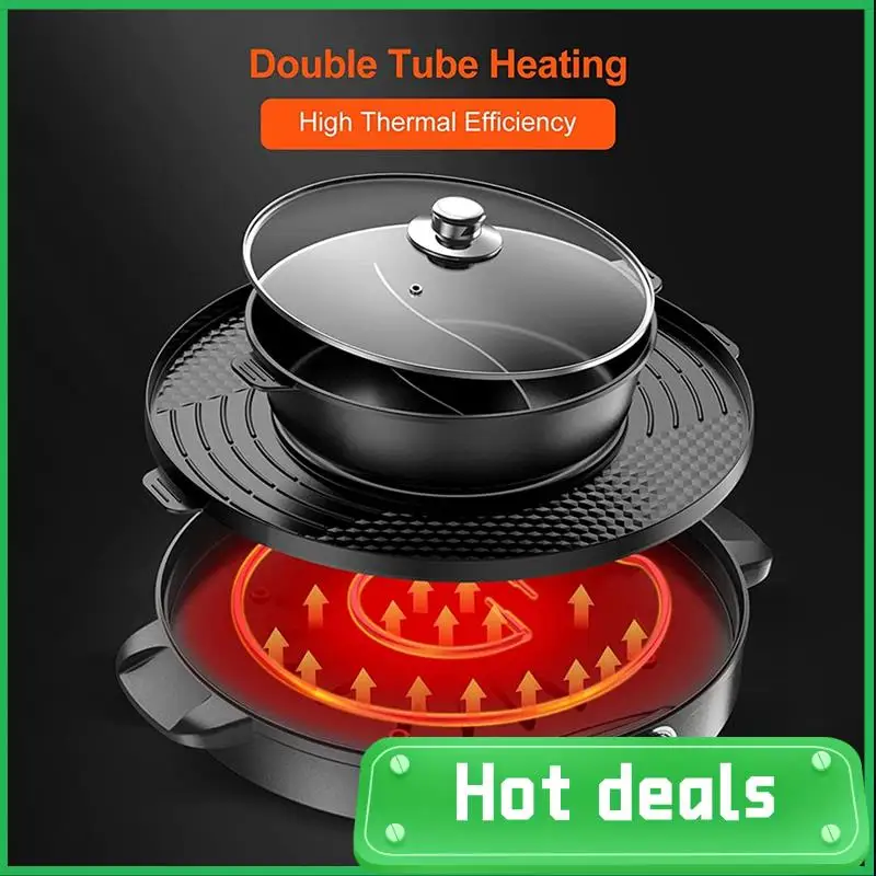 

AC622-горячий горшок, электрический корейский гриль-барбекю, Shabu Shabu, горячий горшок с разделителем, отдельный контроль температуры, горячая кастрюля, 2200 Вт, вилка европейского стандарта