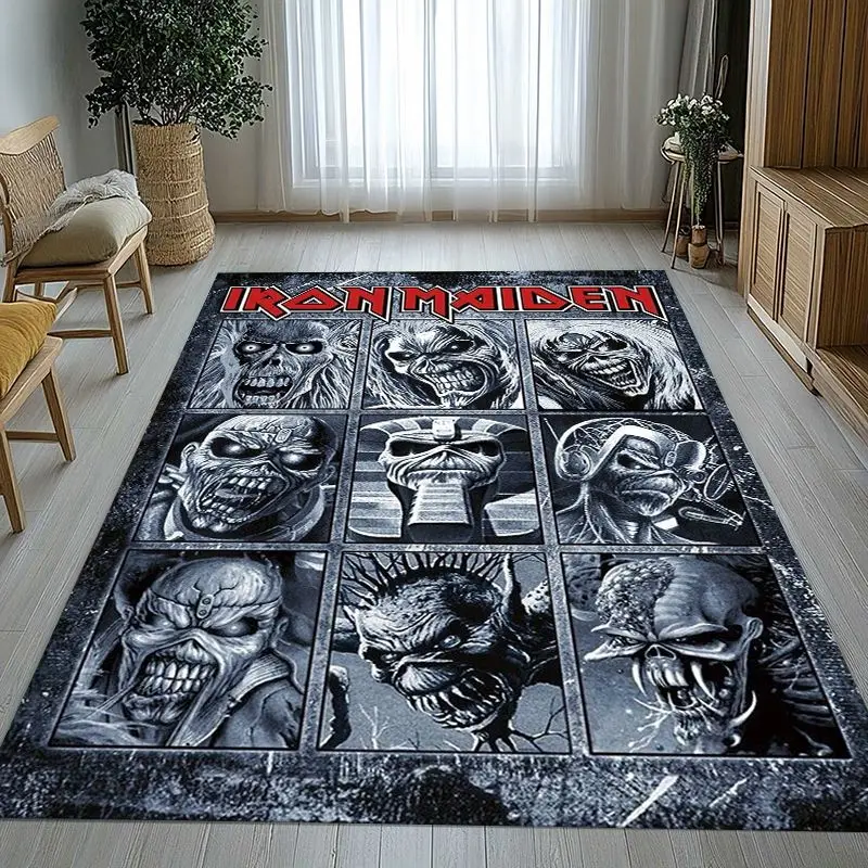 Eddie I-Iron M-Maiden Cartoon Sign Soft Non-Slip Large Area Rug for Living Room,Bedroom Playroom Carpet Mat for Sofa,Home Decor