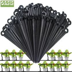 50-200PCS Durable 1/4'' C-type Hook Fixed Stem Support Holder Stakes for 4/7mm Hose Flowerpot Drip Irrigation Fitting Greenhouse