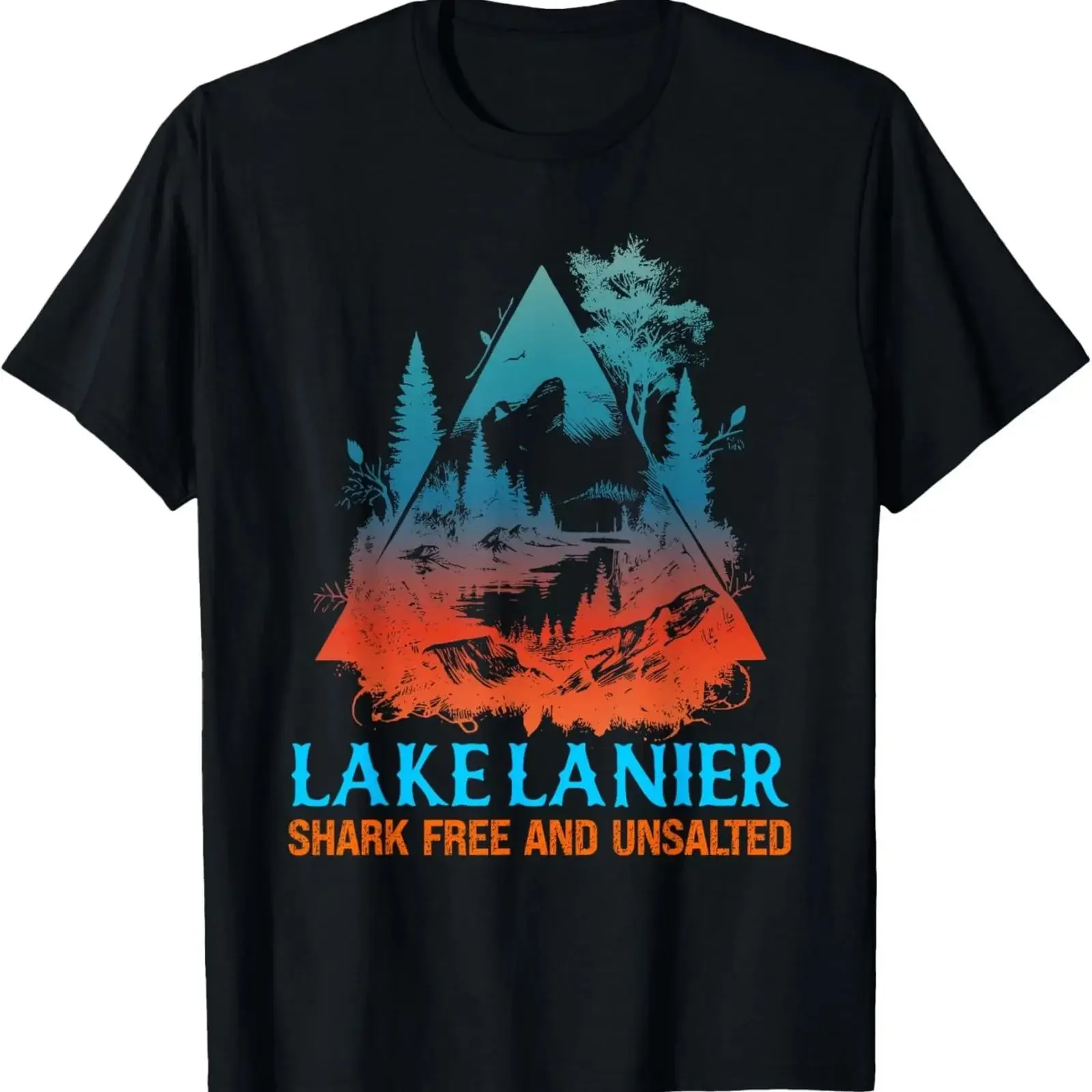 Lake Lanier Shark Free and Unsalted Funny Nature Lover Humor T Shirt vintage Washed Slightly Versatile Unisex designer clothes