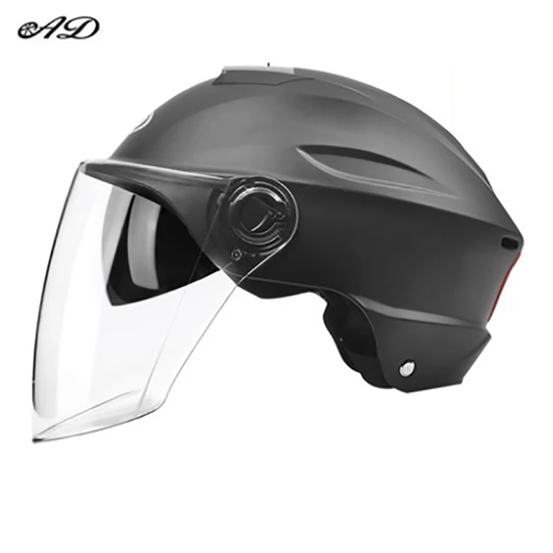 Ad veículos elétricos meia face capacete para homem e mulher anti-nevoeiro doubel viseiras capacetes de moto verão leve tampa de segurança