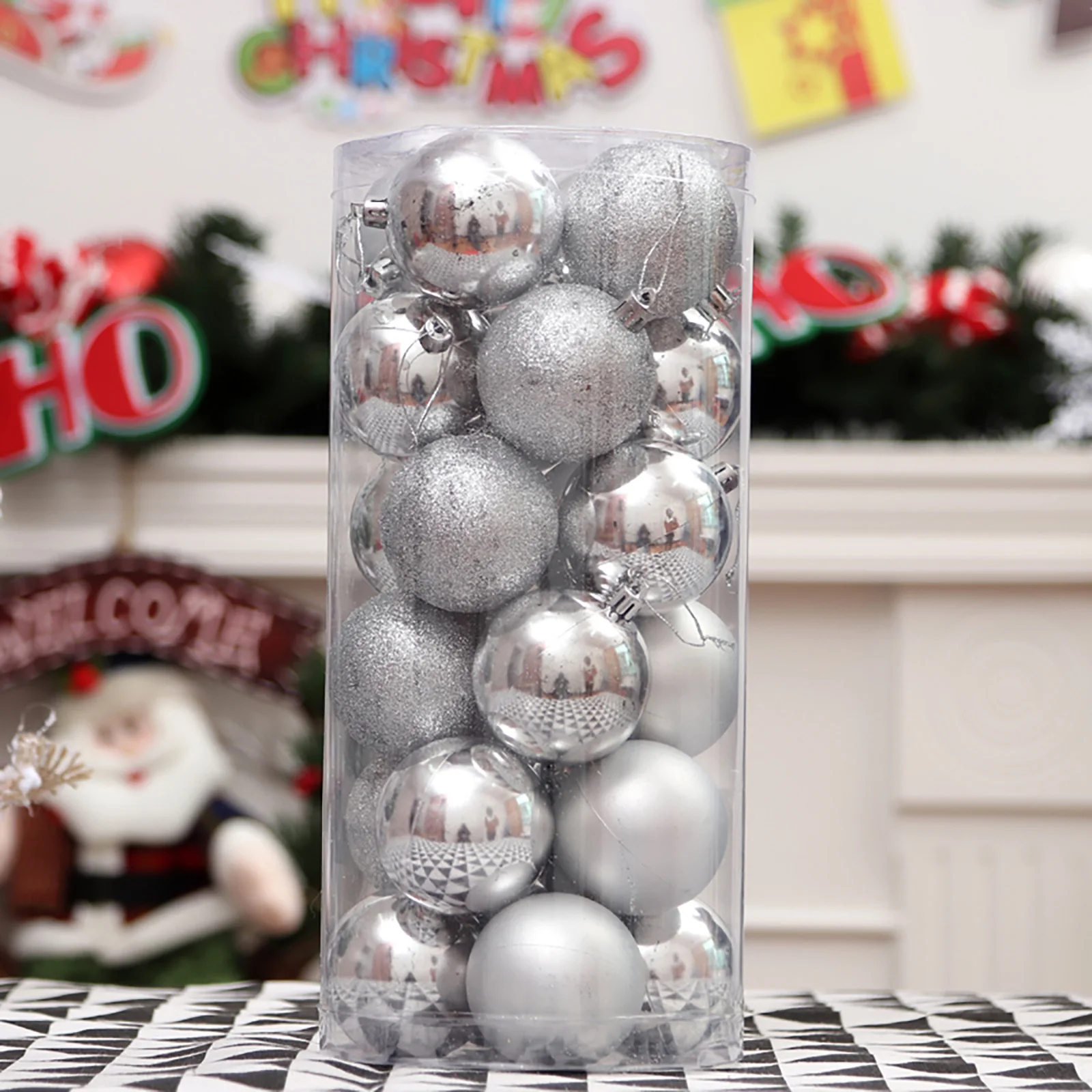 

1box Christmas Balls Christmas Tree Ornaments Ball Xmas Hanging Tree Pendants Home Party Decor 2023 New Year Gift Noel Navidad