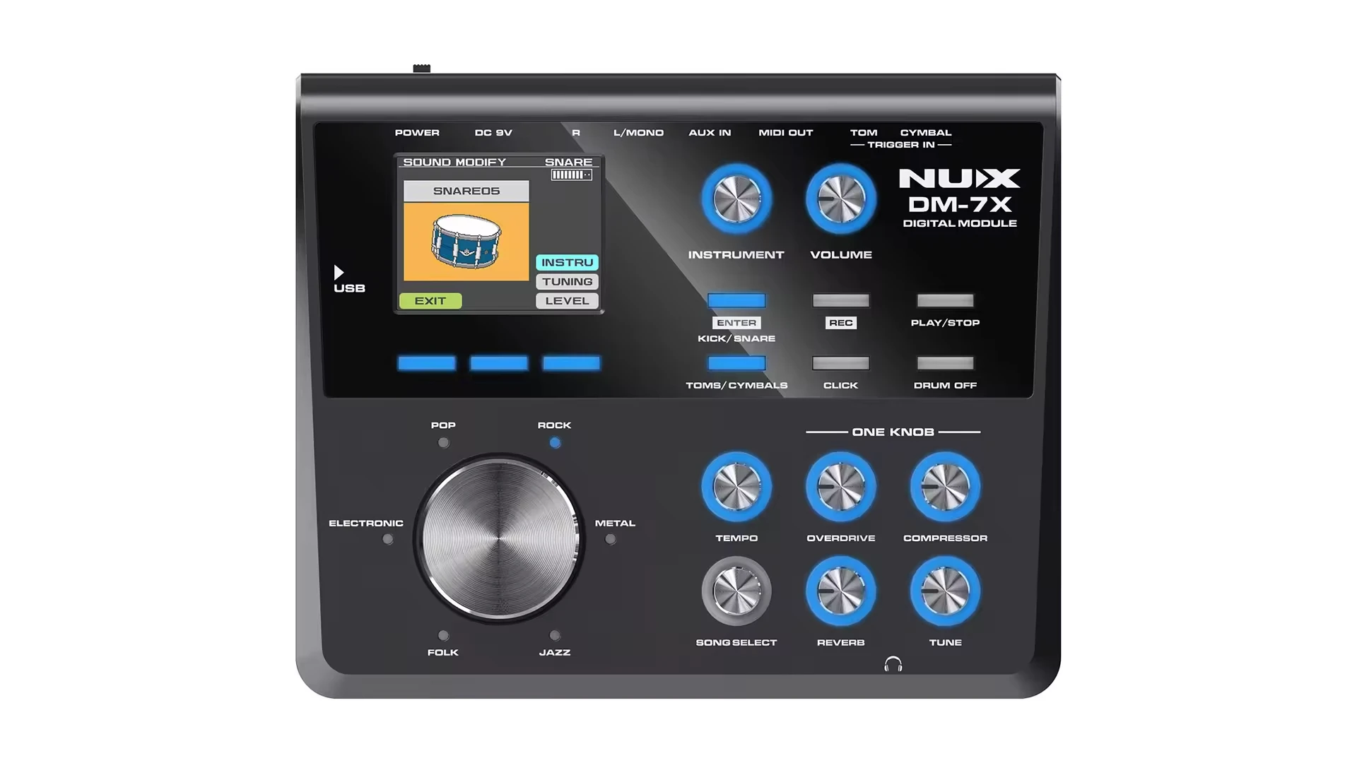 NUX DM-7X Electric Drum Set Portable Self-sampling Preset Drum Kits 5 Types of Coaching Functions Professional view 6