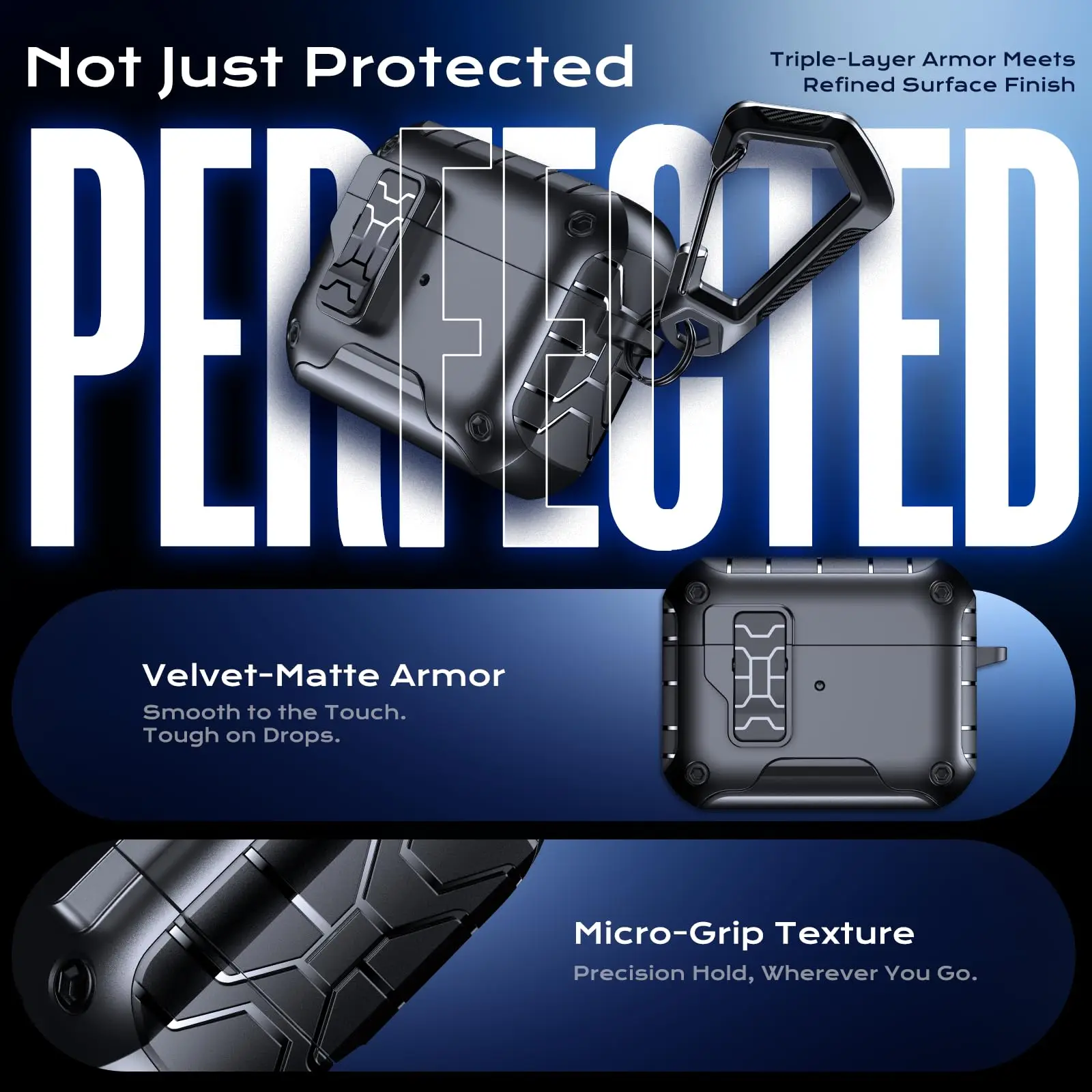 حافظة لهاتف AirPods 4، غطاء حماية مقاوم للسقوط بالكامل، جراب جديد مع تصميم حامل هاتف لأجهزة AirPods Pro الجيل الثاني - أحمر