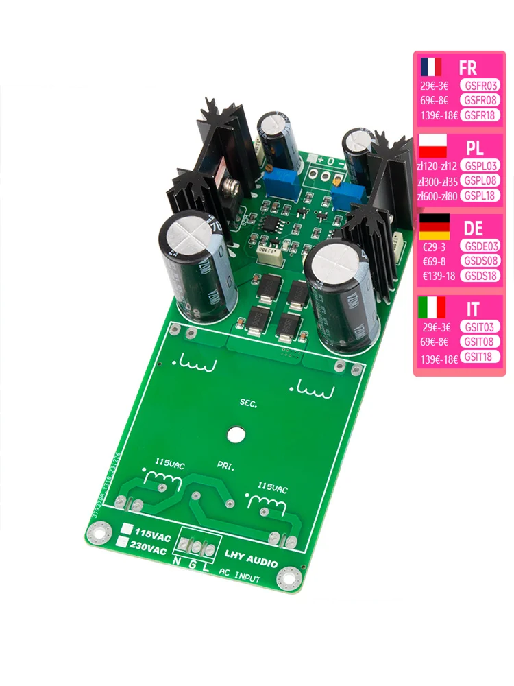 Positive and negative regulated DC power supply board low noise operational amplifier OP+MOS field transistor HiFi