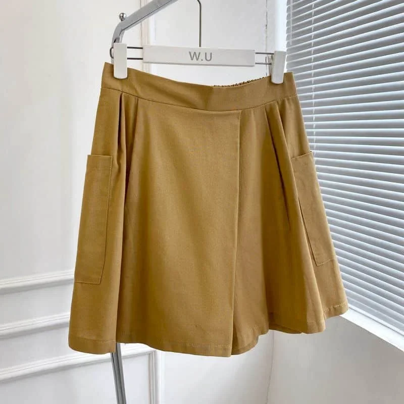 

Pop Basic A-line Shorts For Women Summer Sale Korean Style Retro Casual Pants Elastic Waist Minimalism Sweatpants Women Clothing