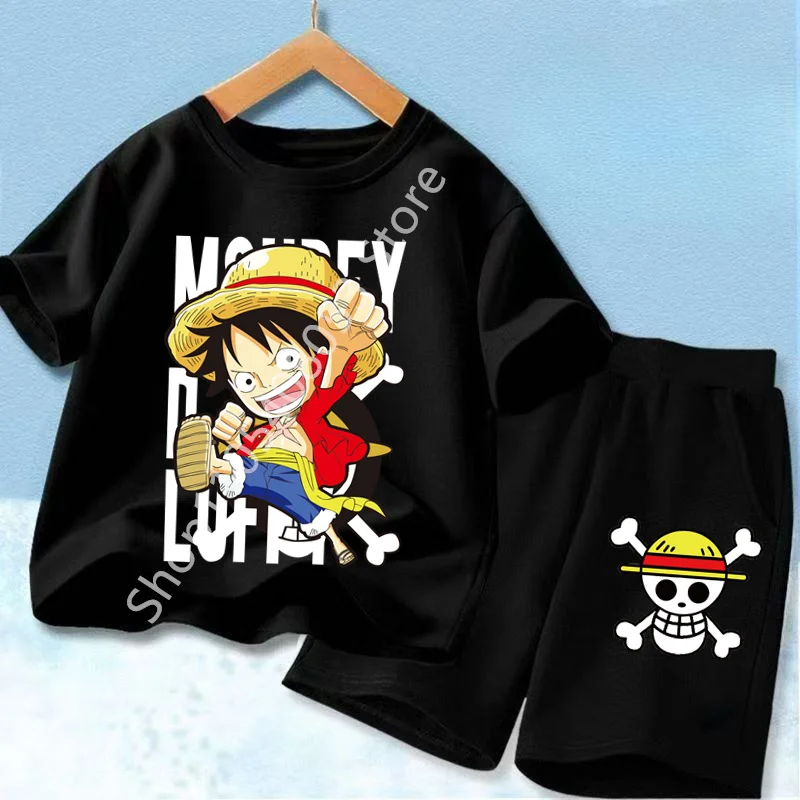 Ensemble de vêtements d'été pour enfants à manches courtes, t-shirt et short pour garçon et fille, 2 pièces, tenue pour enfants, Chopper Luffy, survêtement