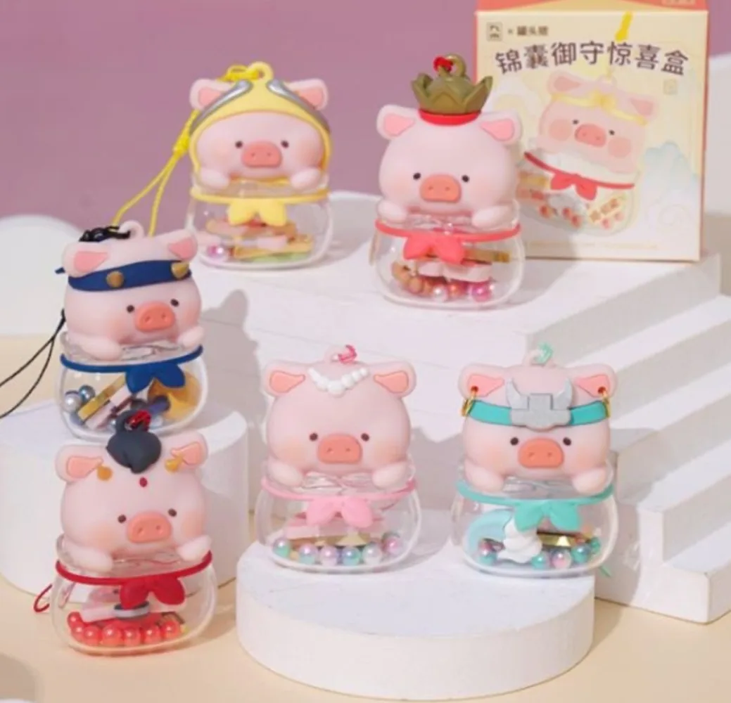 

Lulu The Piggy Omamori Series Blind Box Keychain Lucky Pendant Kawaii Cartoon Piggy Mystery Box Anime Figures Doll Gril Gifts