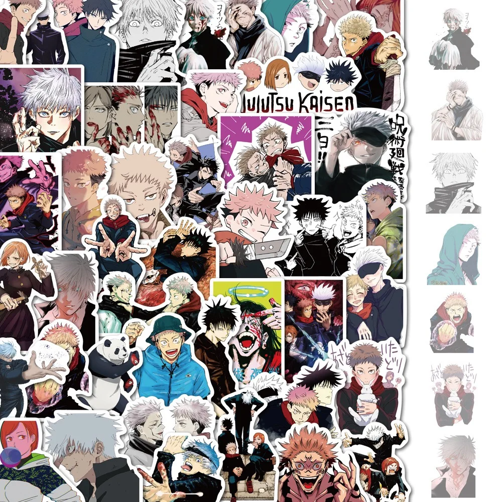 50PCS New Manga Jujutsu Kaisen Anime Stickers Laptop Guitar Luggage Skateboard Waterproof Graffiti Sticker Decal Kid Classic Toy