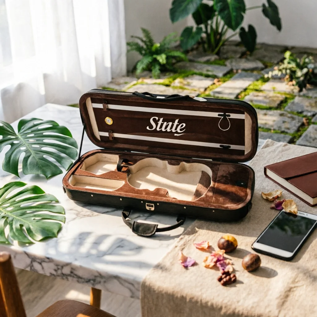 Violin Case Locking Violin Case with Hygrometer Carrying Cases Travel Water-Resistant for Violinists, Lessons, Commuting