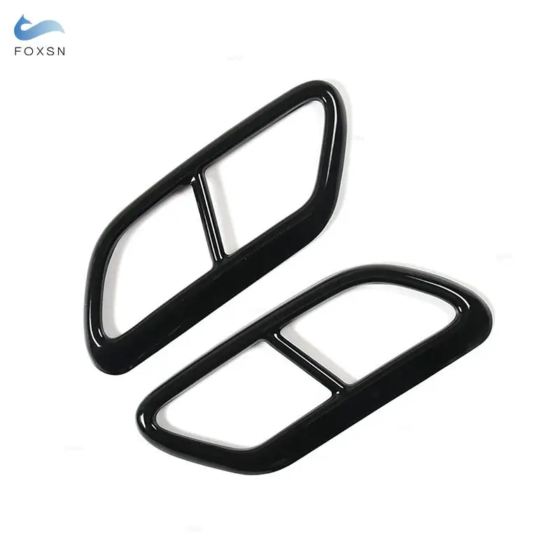 Stainless Steel Car Accessories Muffler Exhaust Pipe Tail Throat Cover Trim For Volvo S60 2020 S90 V90 2016 2017 2018 2019 2pcs