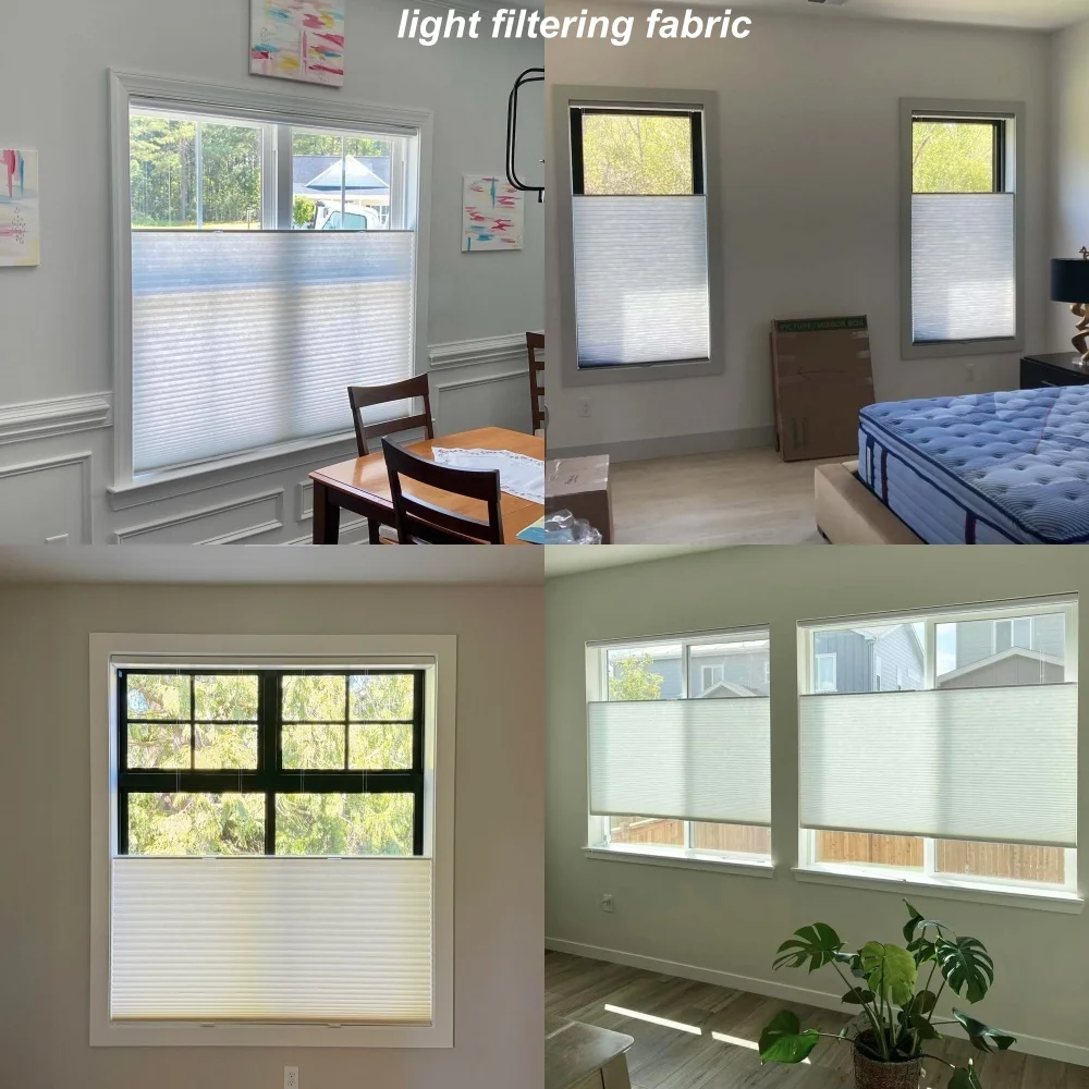 Durable Custom Window Blinds Heat Insulation Adjustable Light Manual Cordless Top Down Bottom Up Cellular Shades For Office