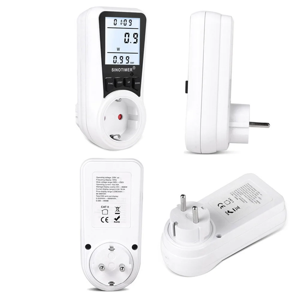 Digital Wattmeter AC Power Meter Electricy consumption Energy Meter EU Plug Socket Power watt Wattage Electricity Meter