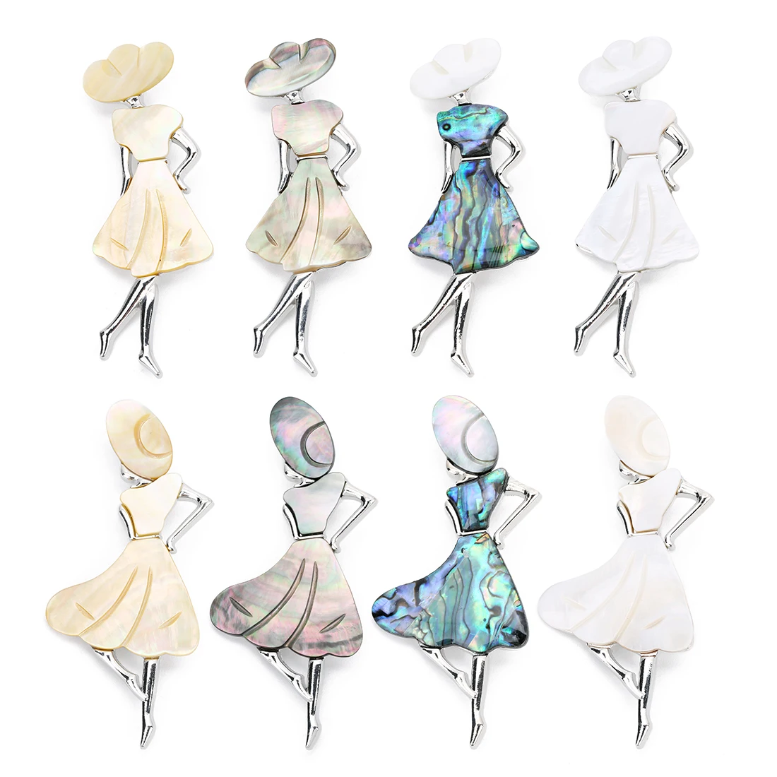 

1pc Natural Shell Girl Shape Brooch Pendant Elegant Style Brooch For Jewelry Making DIY Party Clothing Gifts Decor Accessories