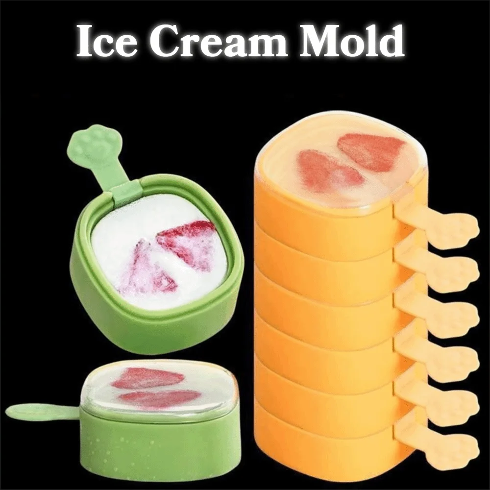 1/2/3PCS Durable Food Grade Ice Cream Mold Portable With Lid Popsicle Molds DIY Homemade Easy Release Ice Pop Maker Summer