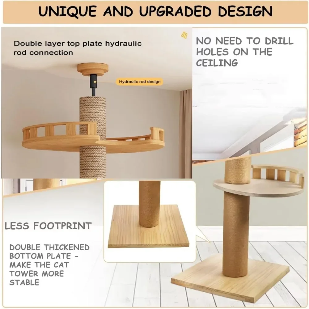 Imagem -05 - Cat Tower do Chão ao Teto Equipado com Raspagem Pilares Cama Confortável Deck de Observação Cápsula Espacial 5-layer Cat Tree