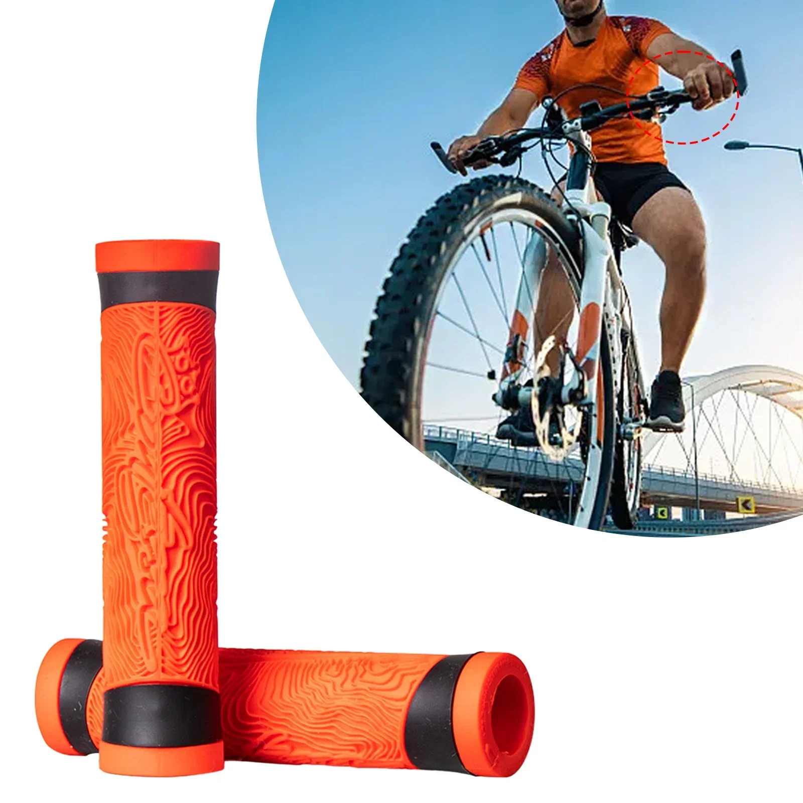

Handlebar Cover Bike Grips 1 Pair 130mm*30mm Anti-slip Black/red/gray/orange/green Comfortable Silica Gel Hot Sale
