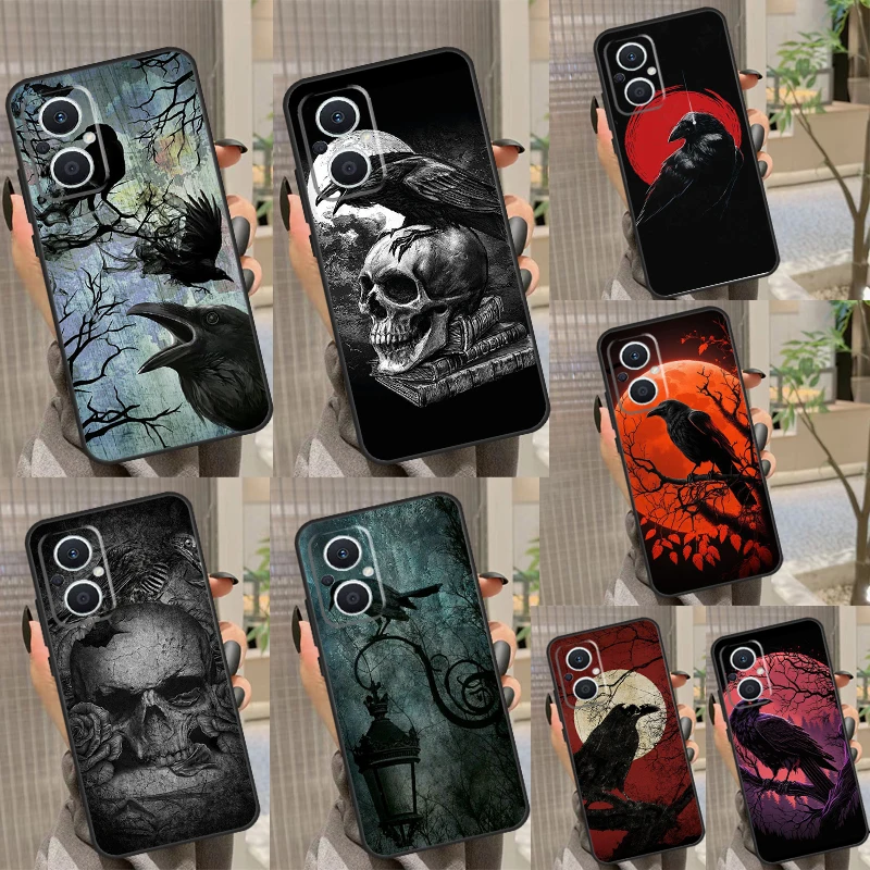 Goth Raven Back Cover For OPPO Reno 6 7 8 Lite 3 4 5 Z 2Z 8T OPPO Find X6 Pro X2 X3 Neo X5 Lite Case