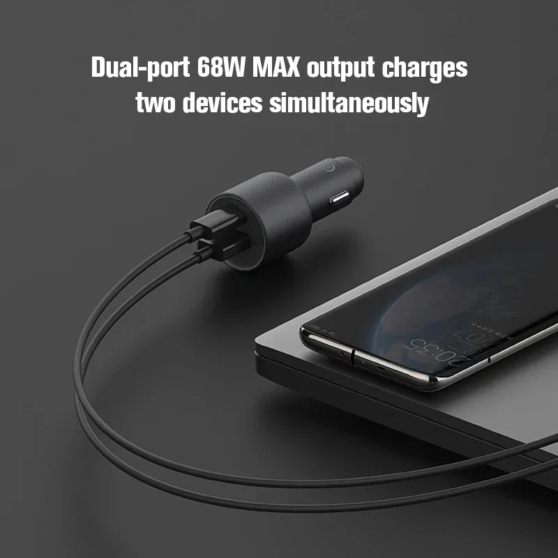 Xiaomi Mi 100W Max 1a1 Autolader Snel Opladen Dual-Port USB-A USB-C Smart Device Volledig Compatibel Met Lichteffectdisplay