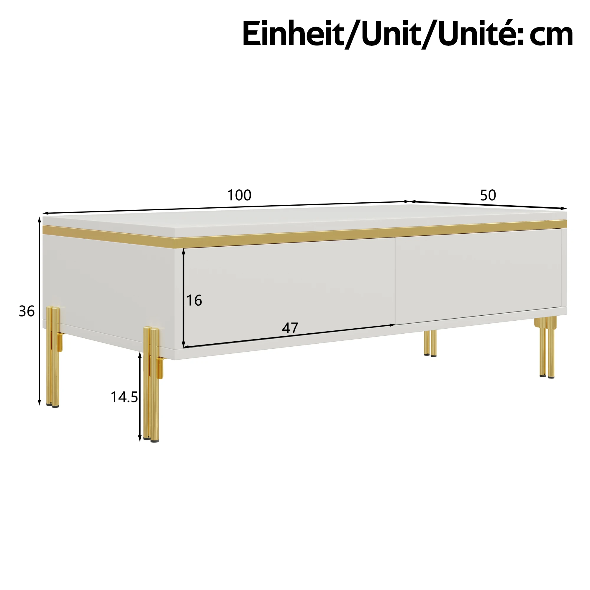 Afbeelding 6: Moderne hoogglans salontafel, stijlvolle bijzettafel, multifunctioneel, woonkamermeubilair