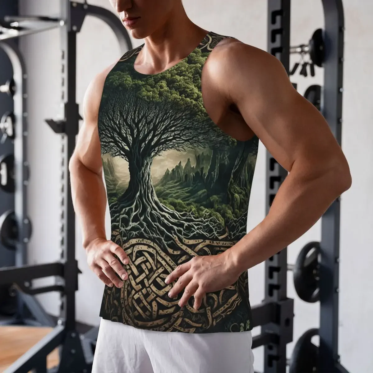 Schnell trocknendes Yggdrasil Tree Of Life Celtic 7 Gym Tank Muscle ärmelloses Shirt Bodybuilding atmungsaktive Weste