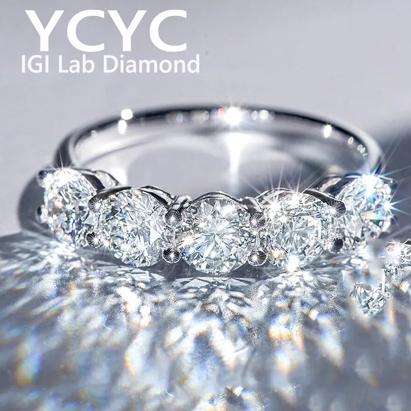 

100% real 18K 10k gold RING 5pcs Round Cut lab growing diamonds Wedding diamond diamond fashion jewelry wholesale customizatio