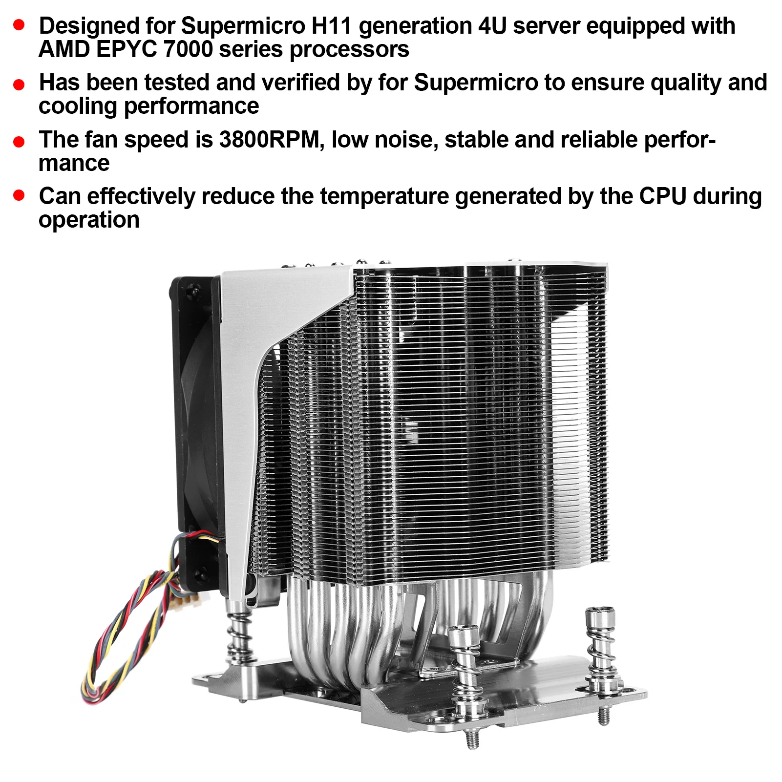 

CPU Cooler CPU Heat Sink CPU Cooler Cooling Fan Radiator Computer Supplies SNK‑P0064AP4 EPYC 7000 Socket SP3 CPU Radiator