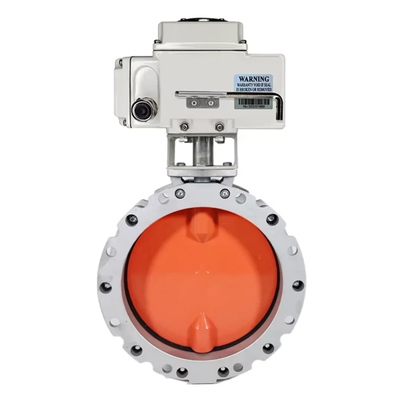 DN150 Electric 24VDC Single Flange Double Flange Aluminum Alloy Powder Silo Discharge Butterfly Valve