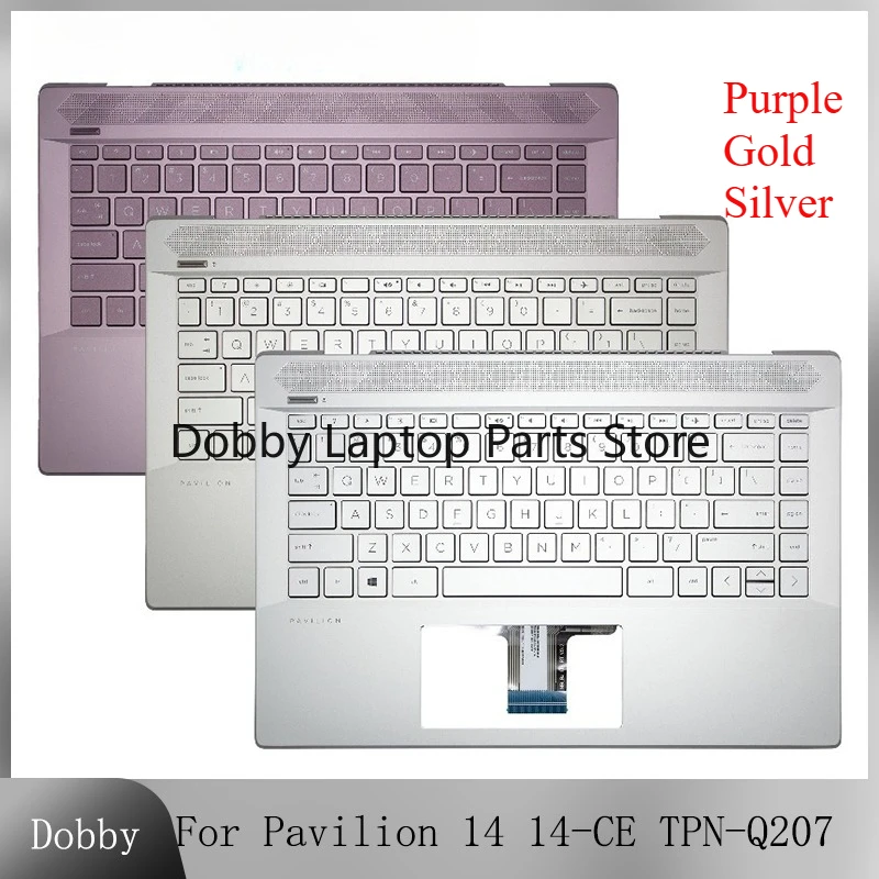 

L19191-001 Новая американская клавиатура для ноутбуков Pavilion 14 14-CE TPN-Q207, верхняя крышка упора для рук, верхний чехол с клавиатурой, замена L19191-001