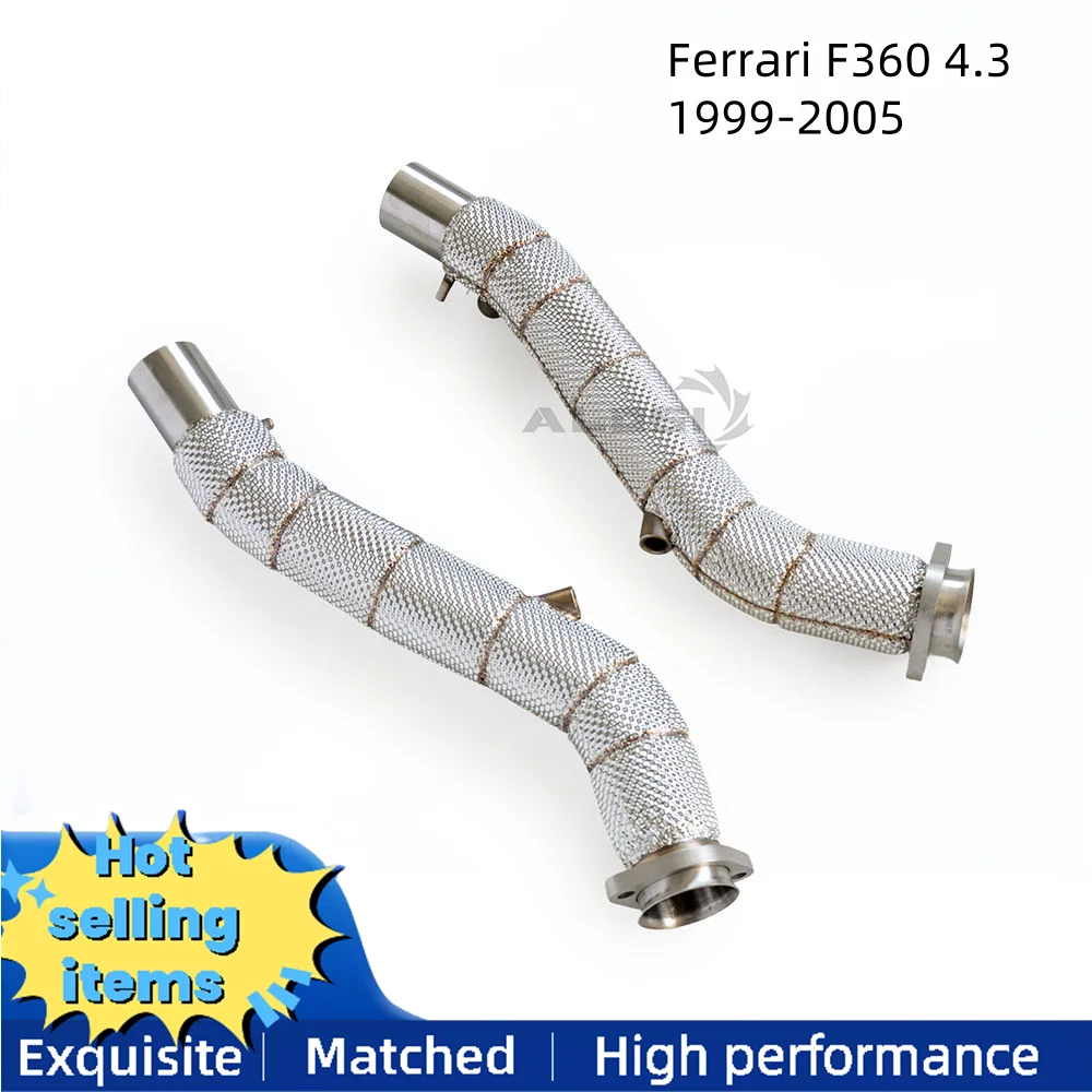 

High flow free exhaust downpipe for Ferrari F360 4.3 1999-2005 Automobile exhaust pipe head with heat shield