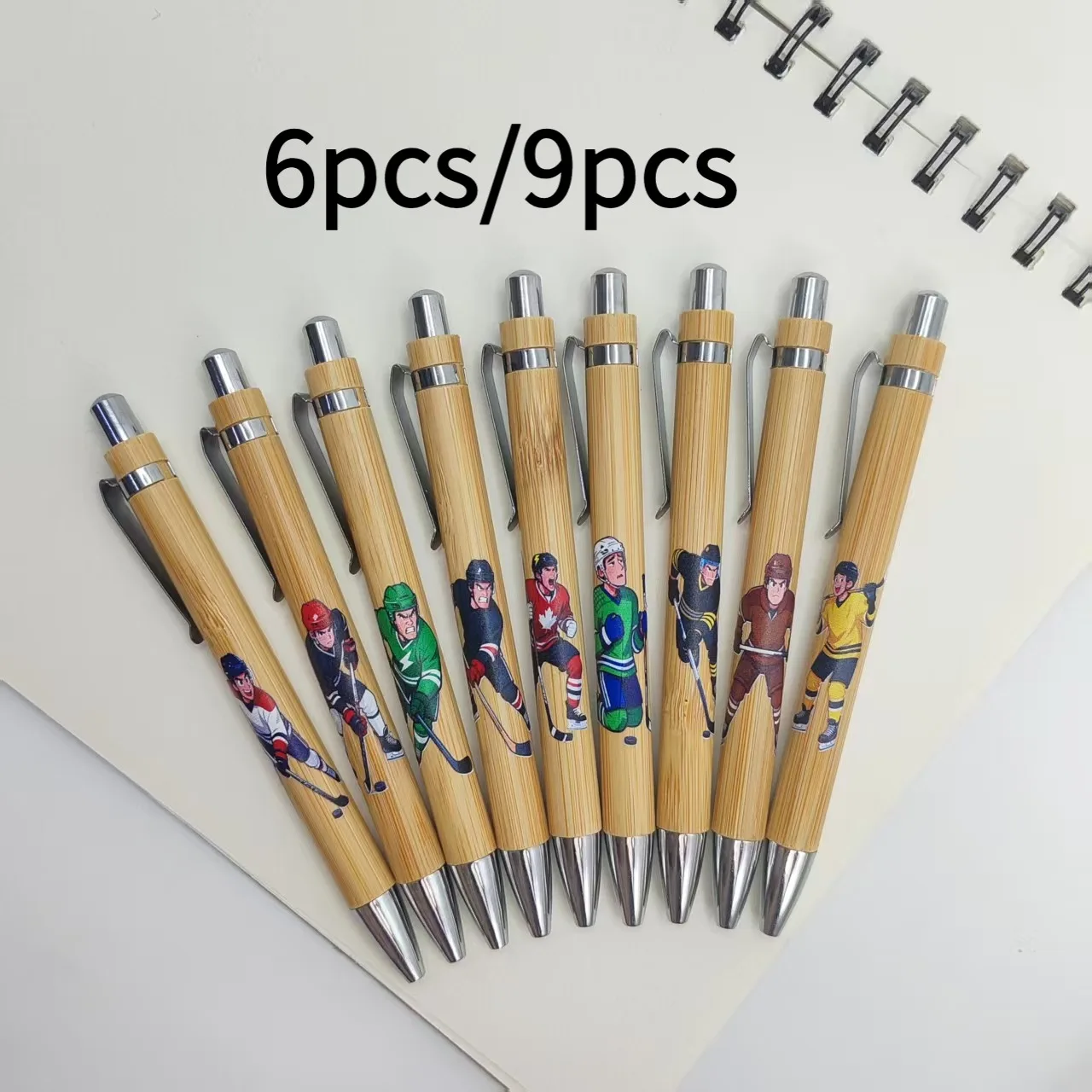 

6pcs/9pcs Cool Ice Hockey Player Theme Ballpoint Pen Student Writing Signature Gift Preferred Gift