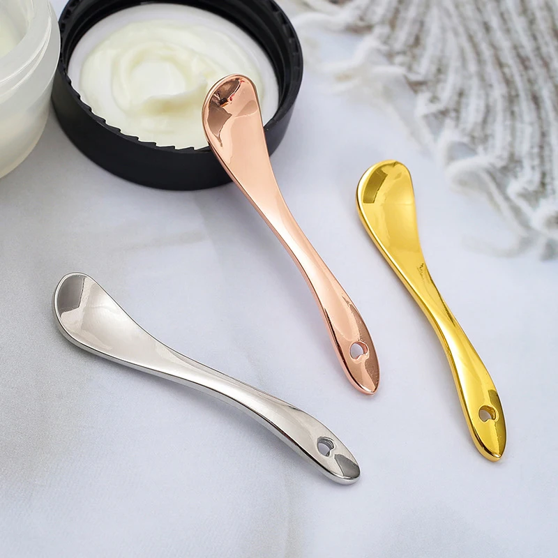 Beauty Tools Metal Cosmetic Skincare Spatula Mini Mask Facial Reusable Scoop Makeup Beauty Spoons For Cream, Lotions Moisturizer