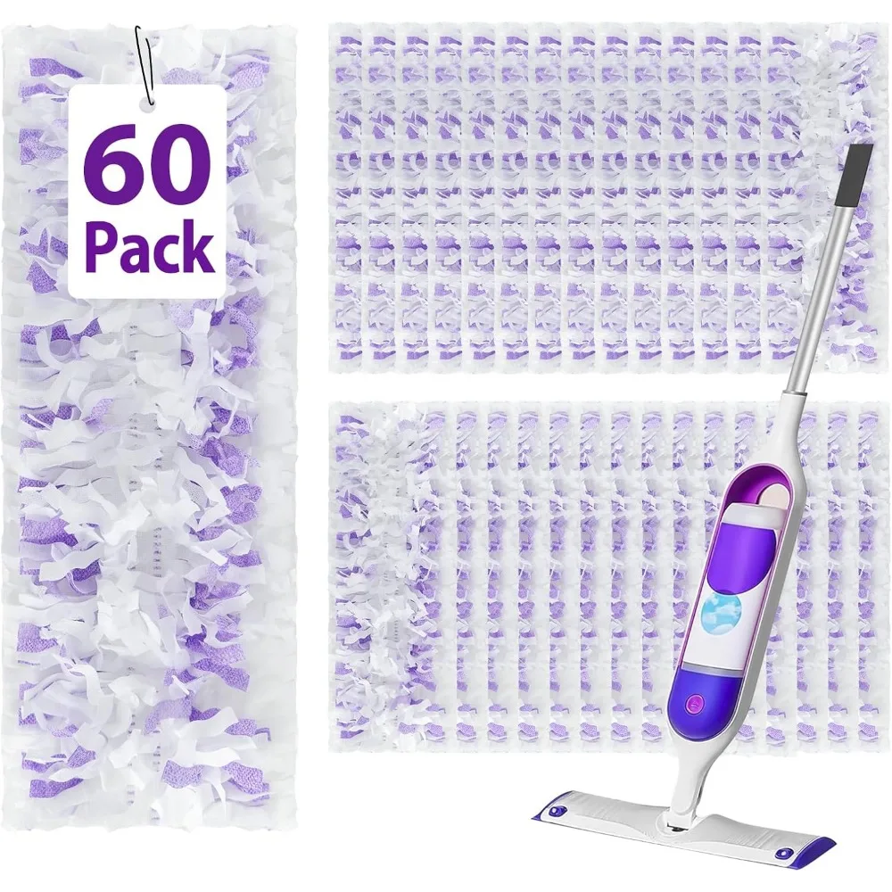 

60-Count Disposable Power Mop Refills, Extra Absorbent, Traps Dust & Hair for Floor Cleaning