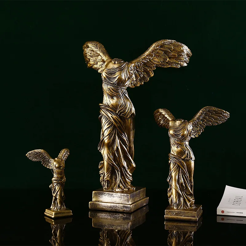 Winged Victory Goddess Retro Greek Statue Object Office Desk Decoration Accessories Living Room Rack Interior Shelf Decor