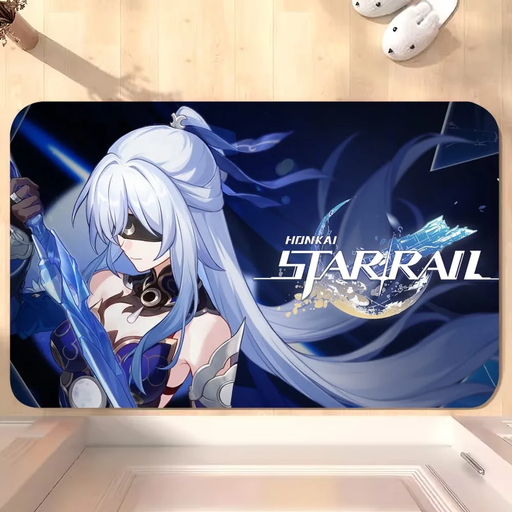 Game Honkai Star Rail Jingliu D Floor Mat Bedroom Kitchen Door Bath House Super Absorbent Foot Non-slip