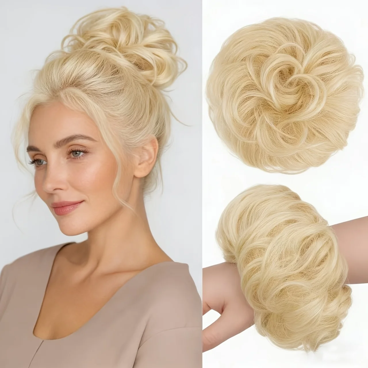 Synthetic hair ties easy maintain,won't cause hair loss durable, making them suitable daily styling travel versatile accessories