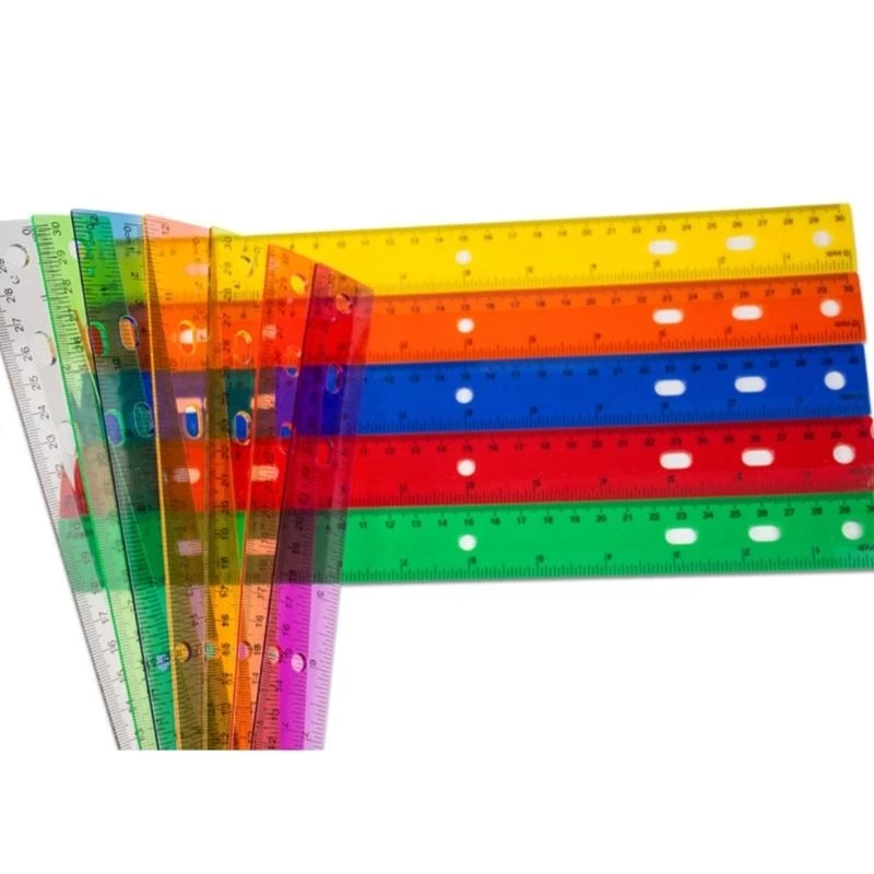 Clear Colorful Rulers Math Measuring Ruler Inches Centimeters Scaled Ruler