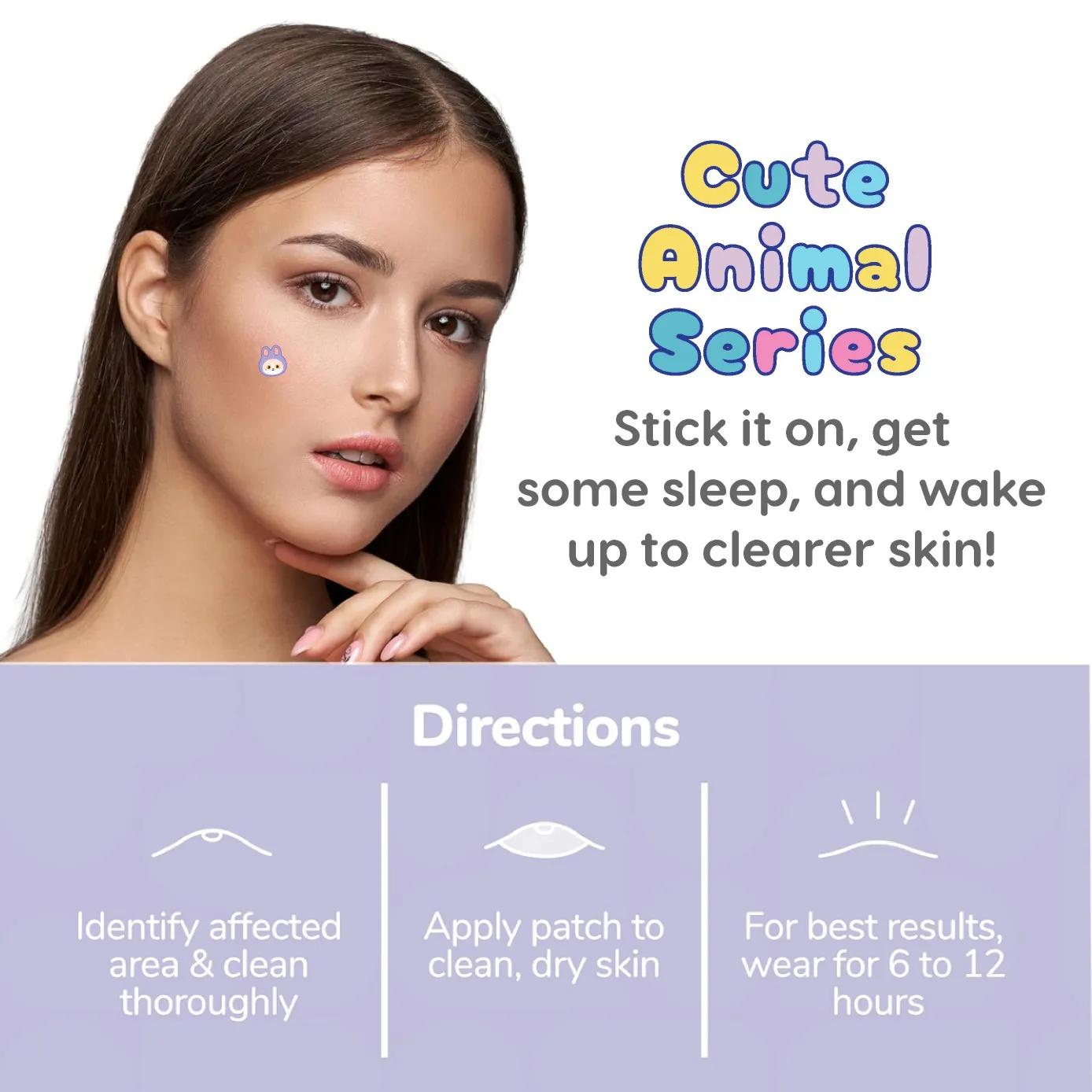 70 pcs Cartoon acne patch, cute cat-shaped facial concealer acne patch, safe, non-toxic