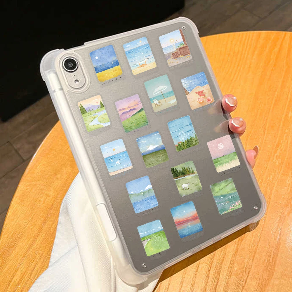 50 Stück Berge & Meere PET-Aufkleber für Laptop, Kühlschrank, Sammelalbum, DIY, ästhetische transparente Aufkleber, kreative Geschenke – Detail 15