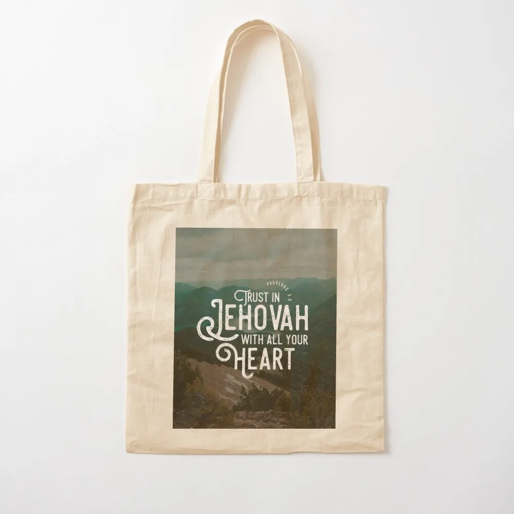 

PROVERBS 3:5 Tote Bag cloth bag woman bag for beach Portable shopping Canvas Canvas Tote