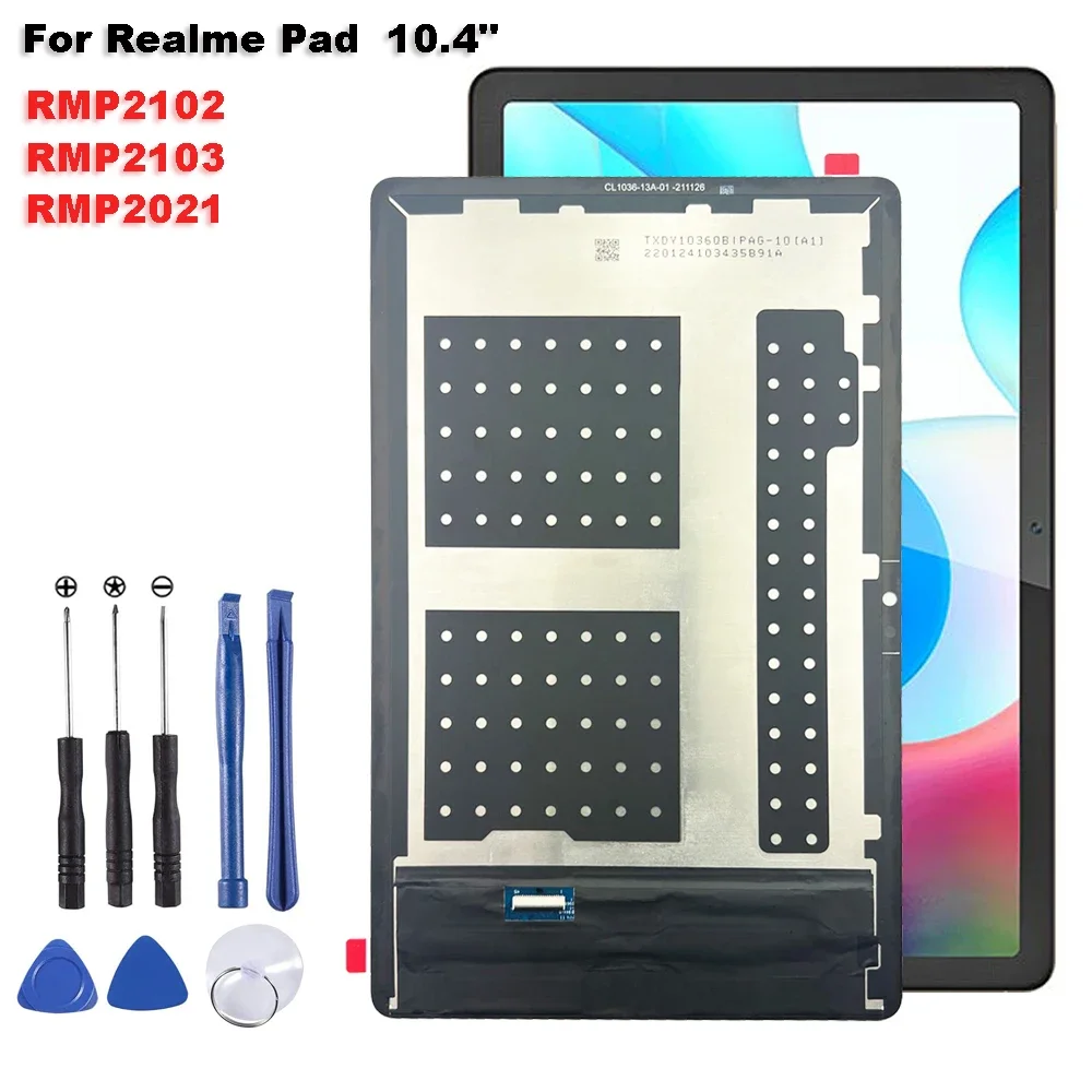 Pantalla LCD AAA + para Realme Pad RMP2102 RMP2103 RMP2021 2102 2103 10,4 ", montaje de digitalizador de pantalla táctil, piezas de reparación de vidrio