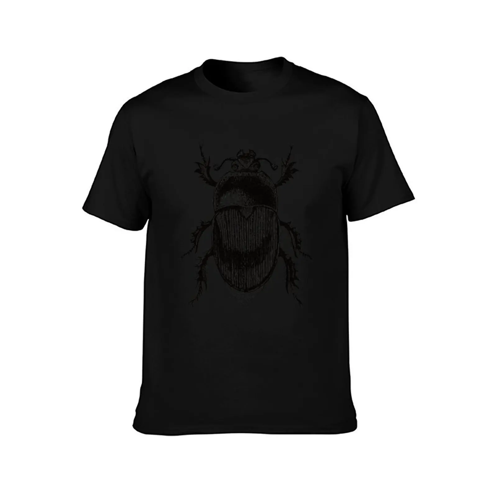 Scarab scientific Vintage Engraving T-Shirt Casual Basic Short Sleeve T-Shirt