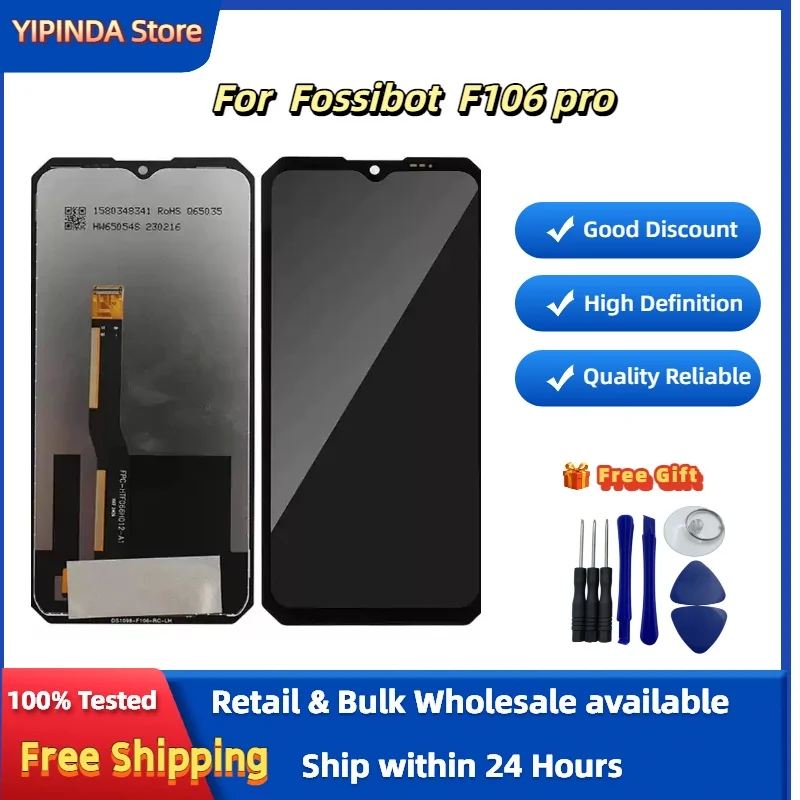 LCD Display For Fossibot F106 Pro Touch Screen Digitizer Assembly 100% New Replacement For F106pro Phones Free Disassemble Tools