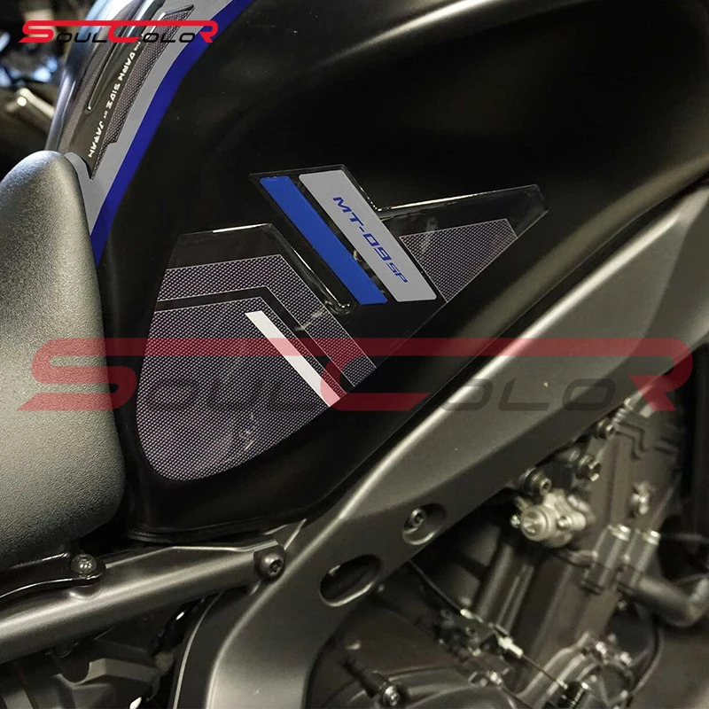 Se adapta a Yamaha MT-09 2021 2022 2023 MT09 SP 21 22 23 FZ09 protección decorativa antideslizante pegatina 3D calcomanías almohadilla de tanque lateral