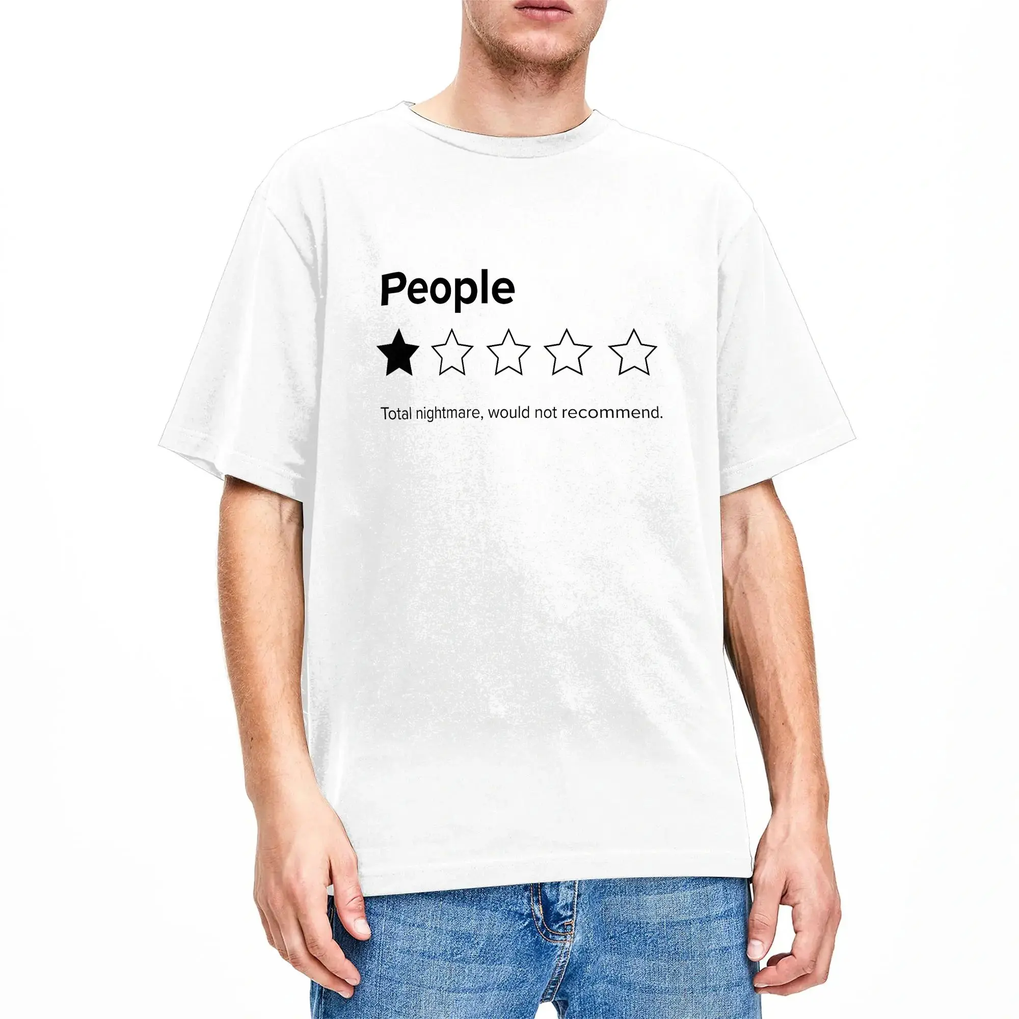 People One Star Total Nightmare Would Not Recommend T Shirt Summer  Harajuku T Shirts Cotton O-Neck Plus Size 5XL Top Tees